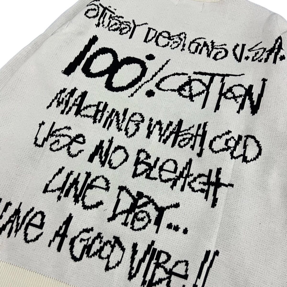 STUSSY 25FW Back 100% Alphabet Jacquard Couple Round Neck Knitted Sweater Apricot OG0731345