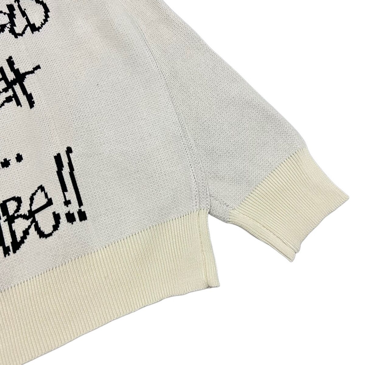 STUSSY 25FW Back 100% Alphabet Jacquard Couple Round Neck Knitted Sweater Apricot OG0731345