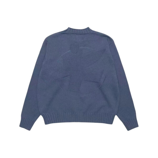 Stussy FW25 Solid Color Surfing Figure Sweater Blue OG0731348