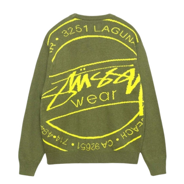 Stussy FW25 Wear letter knit sweater Green OG0731353