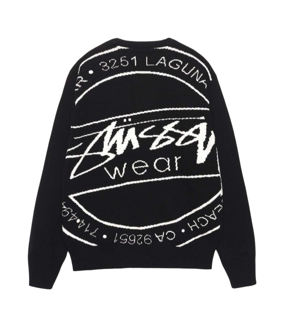 Stussy FW25 Wear letter knit sweater Black OG0731354