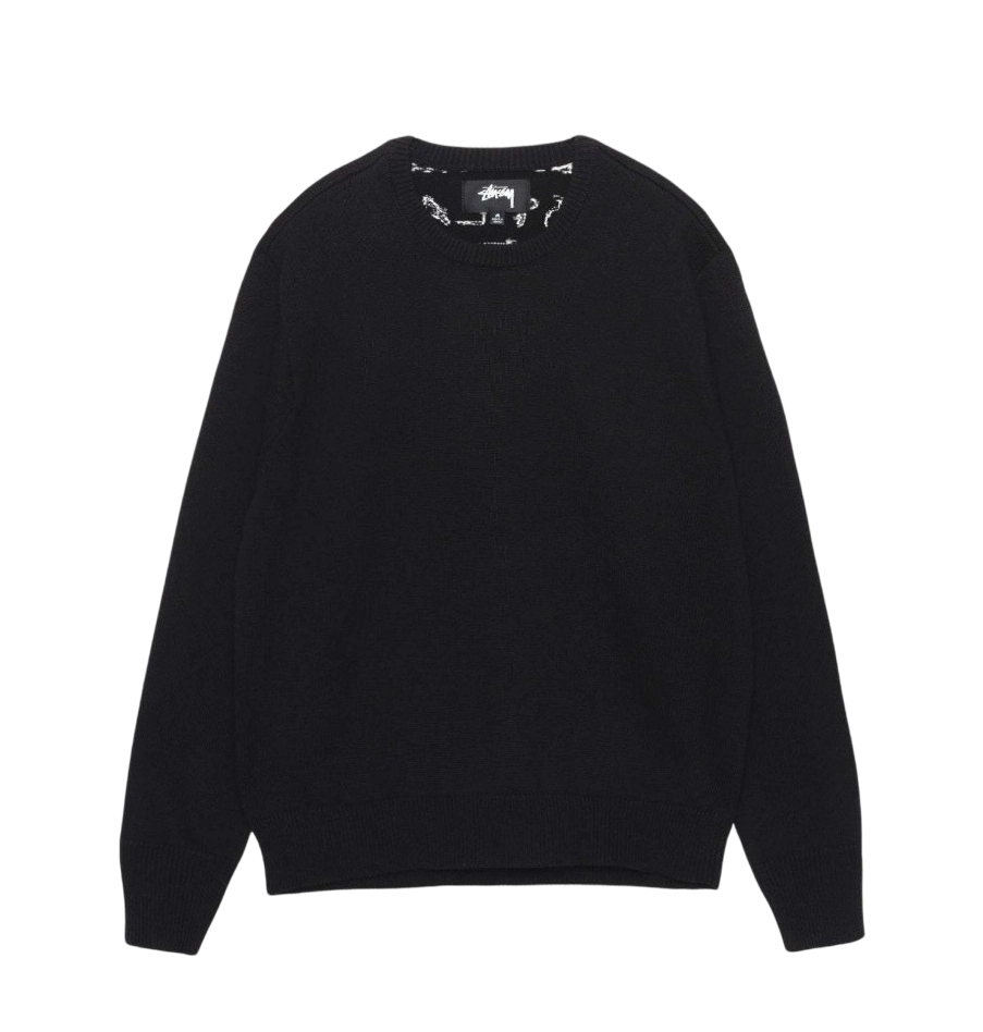 Stussy FW25 Wear letter knit sweater Black OG0731354