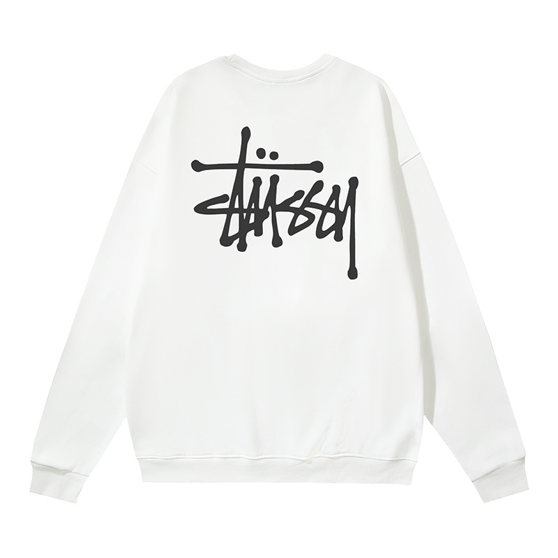STUSSY round neck classic hoodie white OG0731358