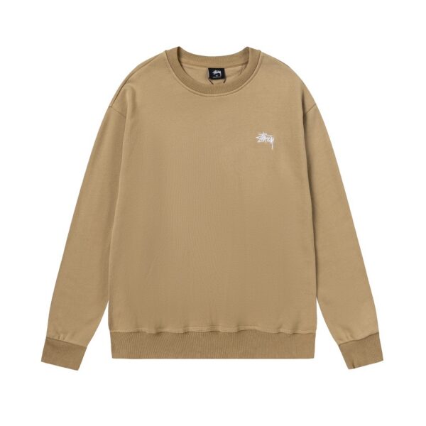 Stussy round neck hoodie khaki OG0731359