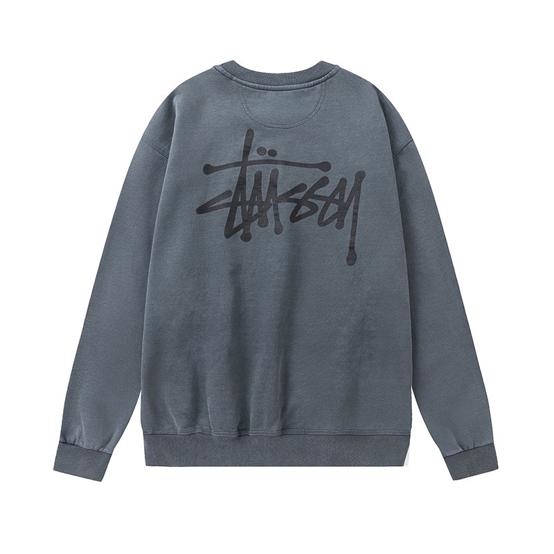 Stussy Washed Round Neck Hoodie Grey OG0731364