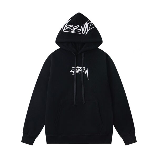 Stussy SS25 Hooded American Retro Hoodie Unisex Black OG0731368