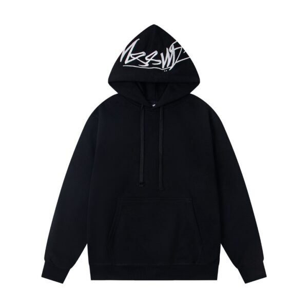 Stussy chest logo hooded American retro hoodie unisex Black OG0731370