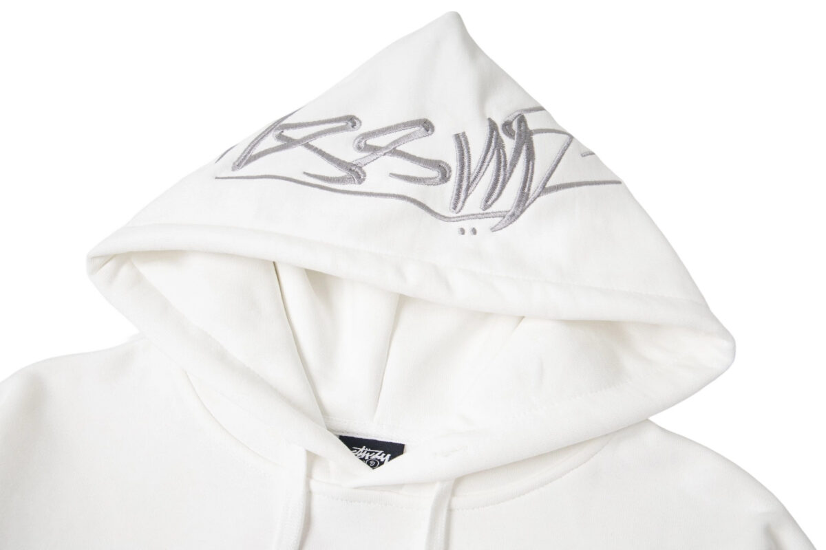 Stussy chest logo hooded American retro hoodie unisex White OG0731371