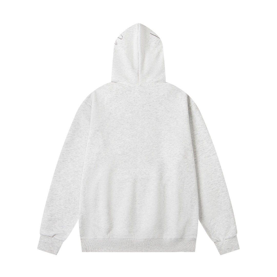 Stussy chest logo hooded American retro hoodie unisex Grey OG0731373