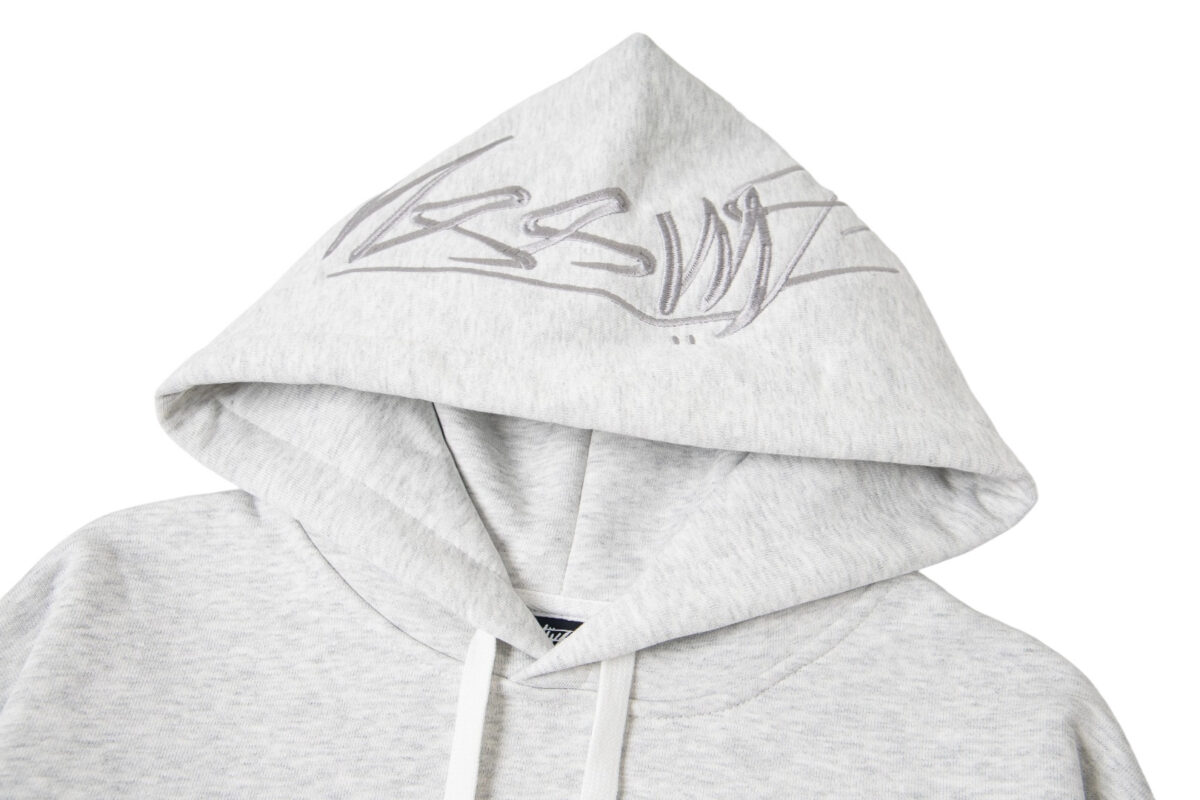 Stussy chest logo hooded American retro hoodie unisex Grey OG0731373