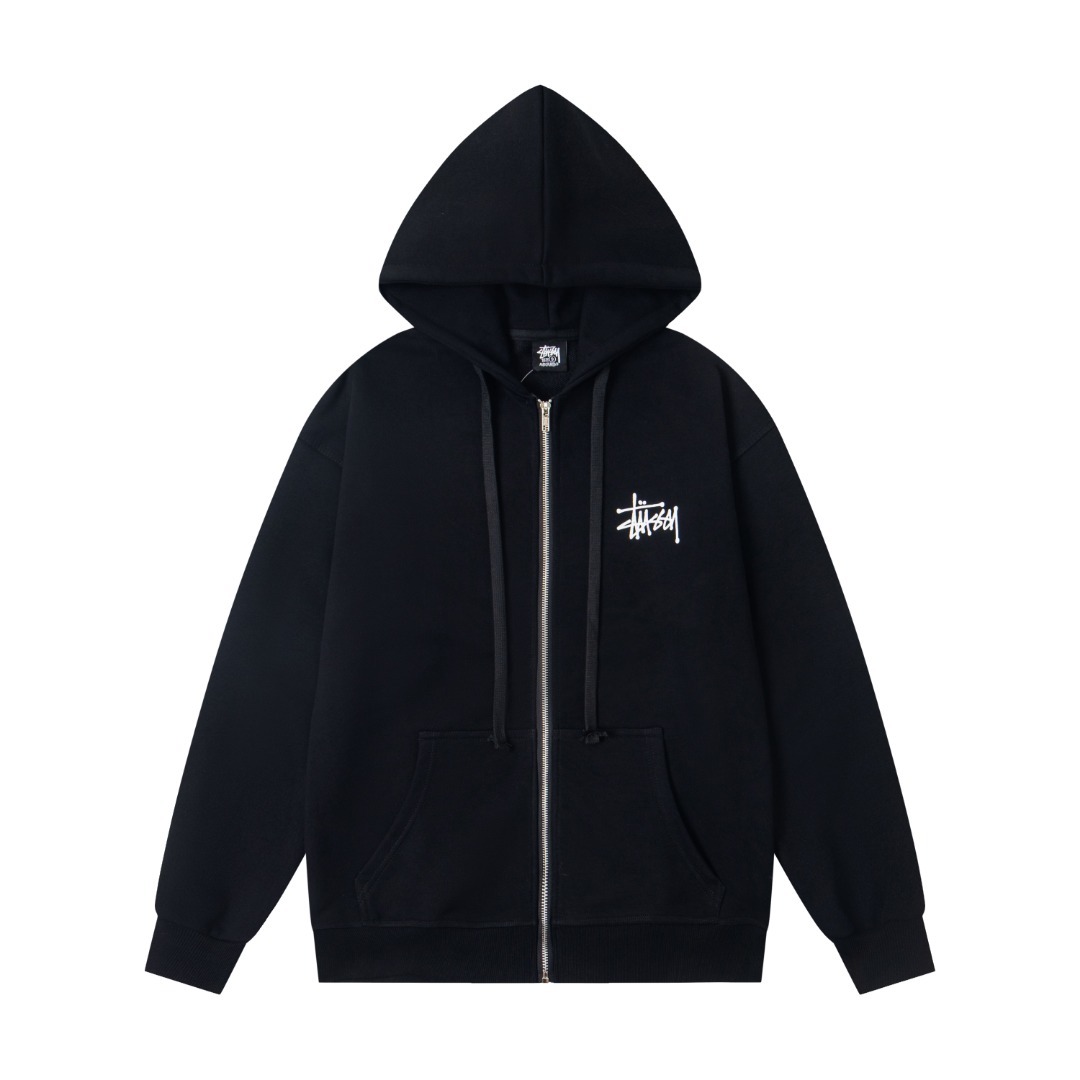 Stussy Basic Zip Hood Classic Zipper Hoodie Black OG0801378