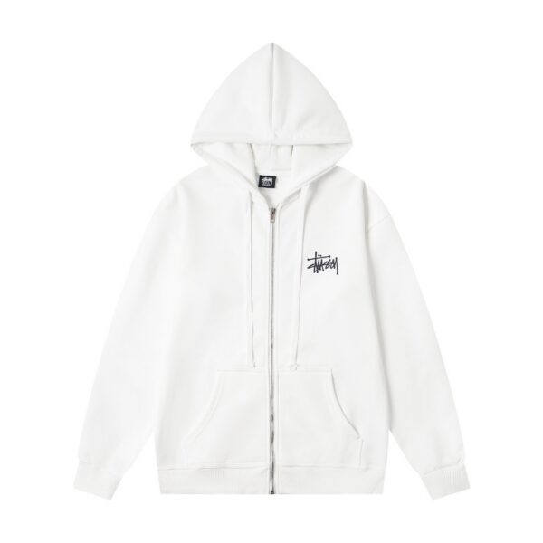 Stussy Basic Zip Hood Classic Zipper Hoodie White OG0801379