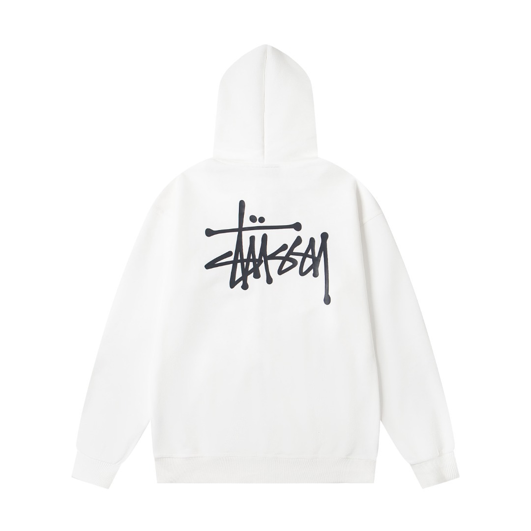 Stussy Basic Zip Hood Classic Zipper Hoodie White OG0801379