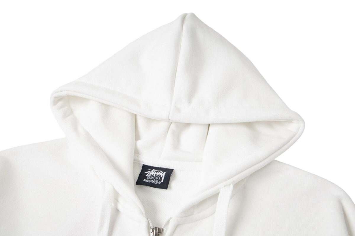 Stussy Basic Zip Hood Classic Zipper Hoodie White OG0801379