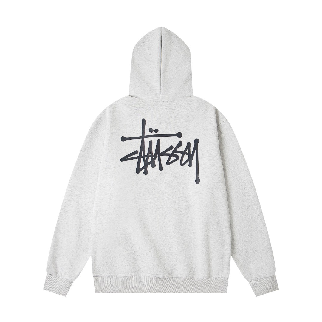 Stussy Basic Zip Hood Classic Zipper Hoodie Grey OG0801381