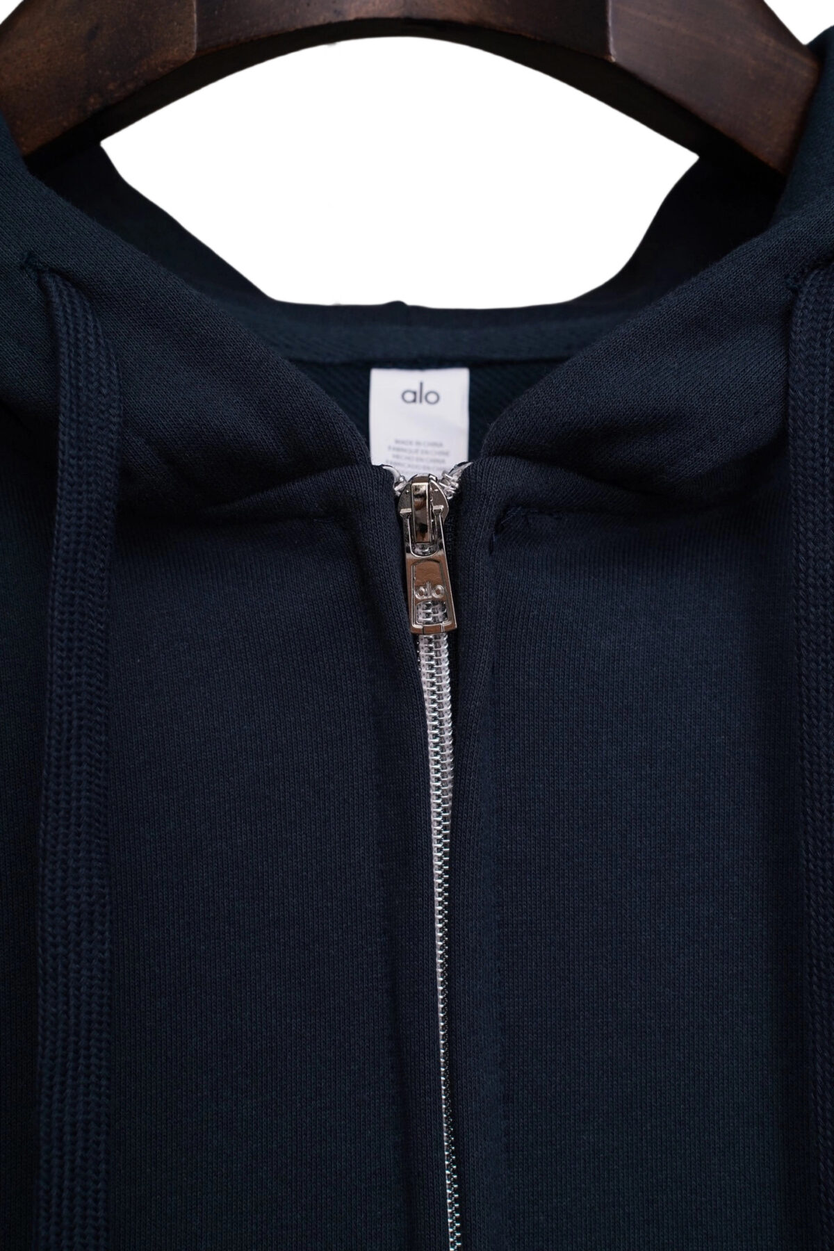 Alo loose and versatile hooded zipper cardigan sweatshirt Blue OG0801415