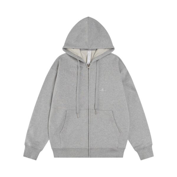 Alo loose and versatile hooded zipper cardigan sweatshirt Flower Grey OG0801416