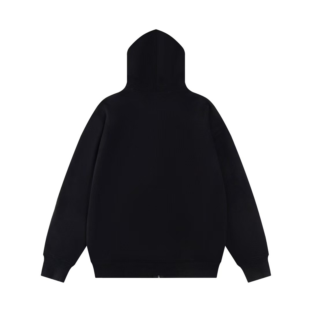 Alo loose and versatile hooded zipper cardigan sweatshirt Black OG0801418