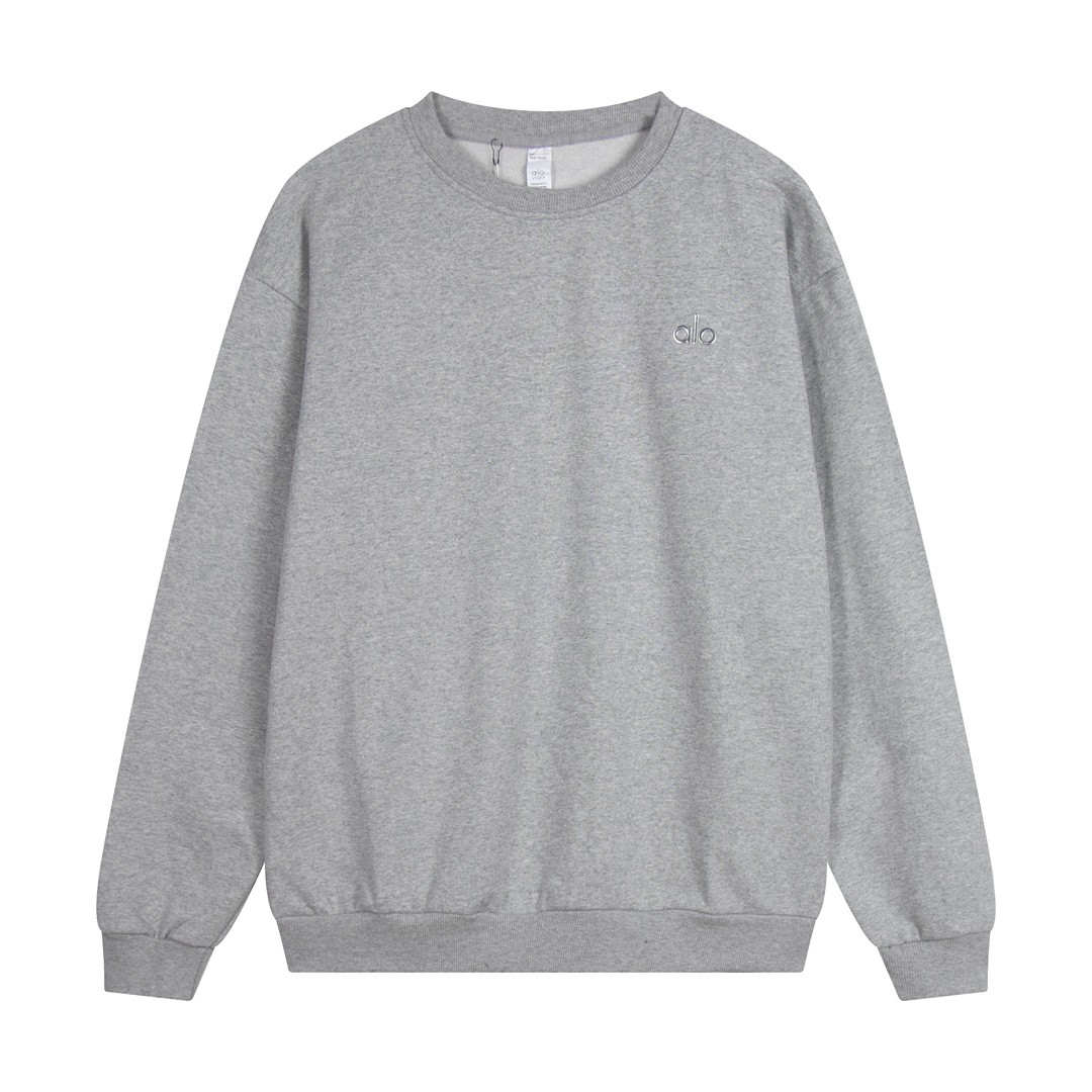 Alo Classic Round Neck Hoodie Flower Grey OG0801419
