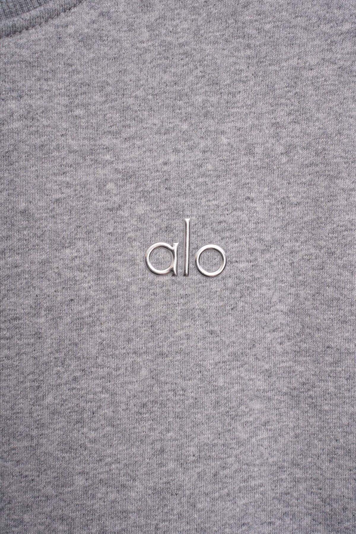Alo Classic Round Neck Hoodie Flower Grey OG0801419