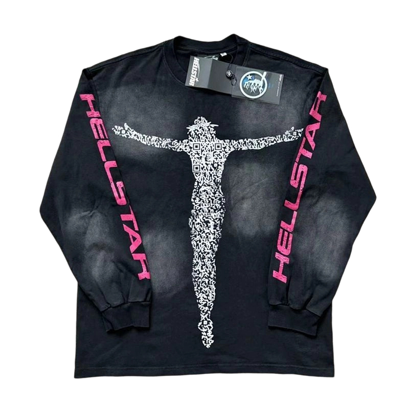 Hellstar Christ Long-Sleeve T-Shirt Washed Black OG0803431