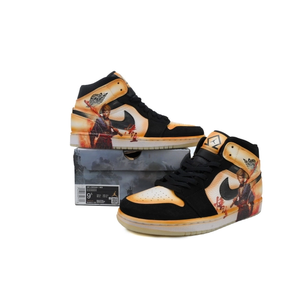 Air Jordan 1 Mid Black Myth Wukong Shoes Sneakers OG0814141