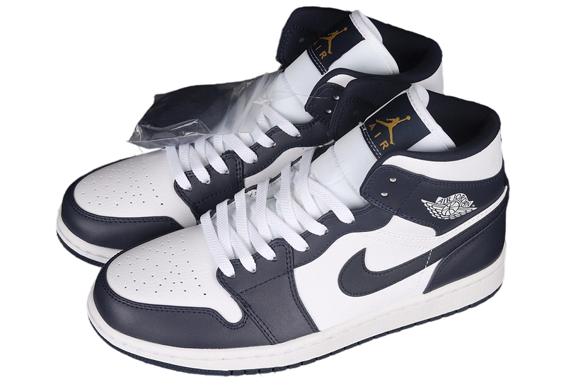 Air Jordan 1 Mid White Metallic Gold Obsidian OG0815174