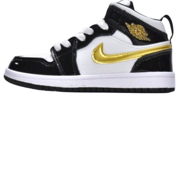 Air Jordan 1 Kids Shoes Mid Black Gold OG0815182