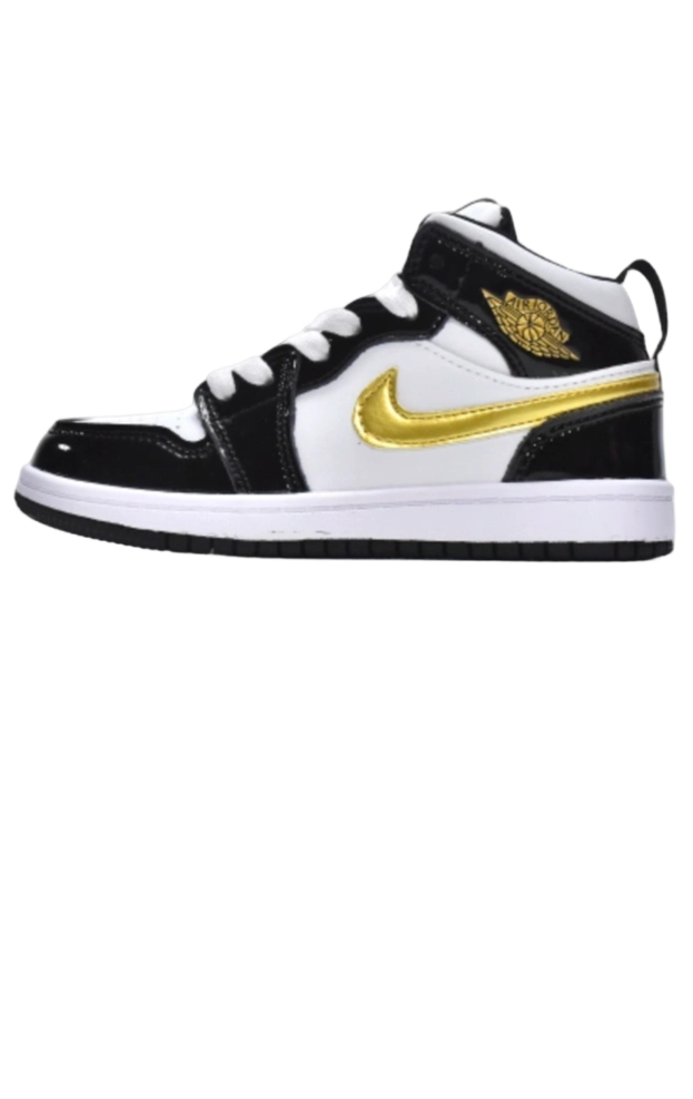 Air Jordan 1 Kids Shoes Mid Black Gold OG0815182
