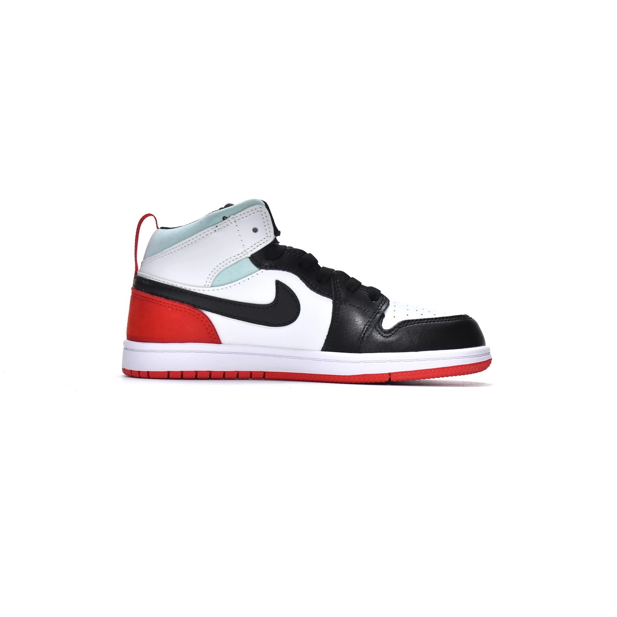 Air Jordan 1 Kids Shoes Mid SE White Black Red Spruce OG0815190