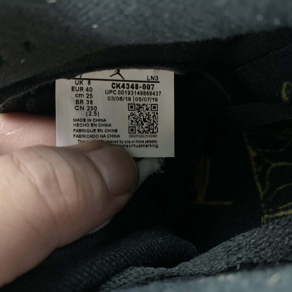 Air Jordan 3 Retro Tinker Black Cement Gold OG0820373