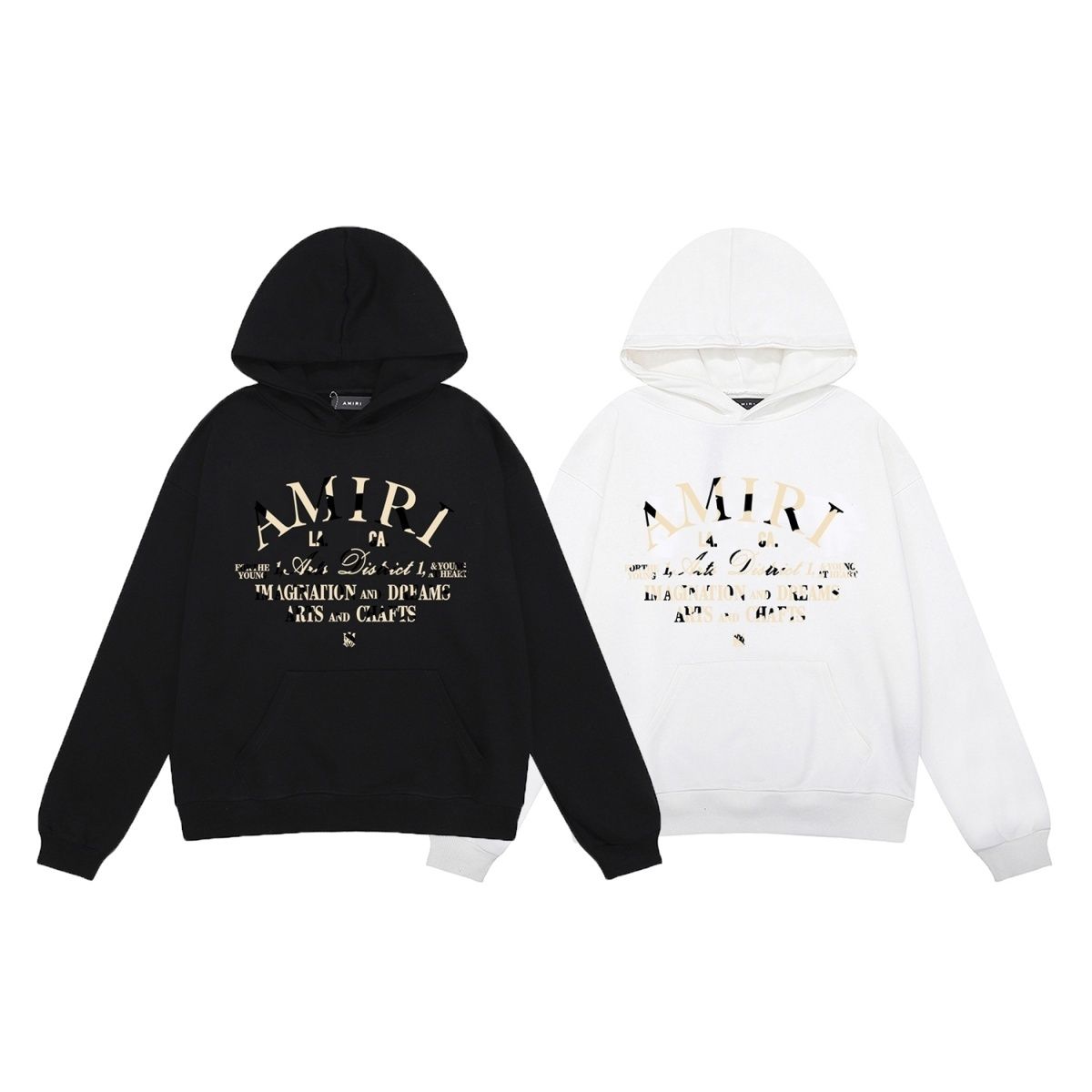 AMIRI Logo Print Hoodie BlackWhite OG0828445