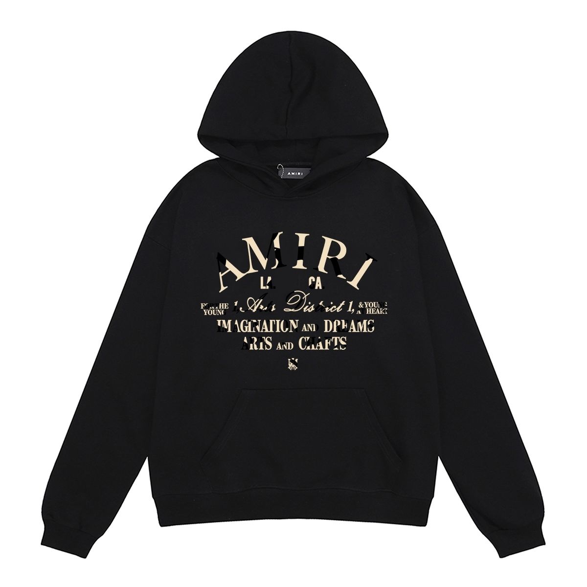AMIRI Logo Print Hoodie BlackWhite OG0828445