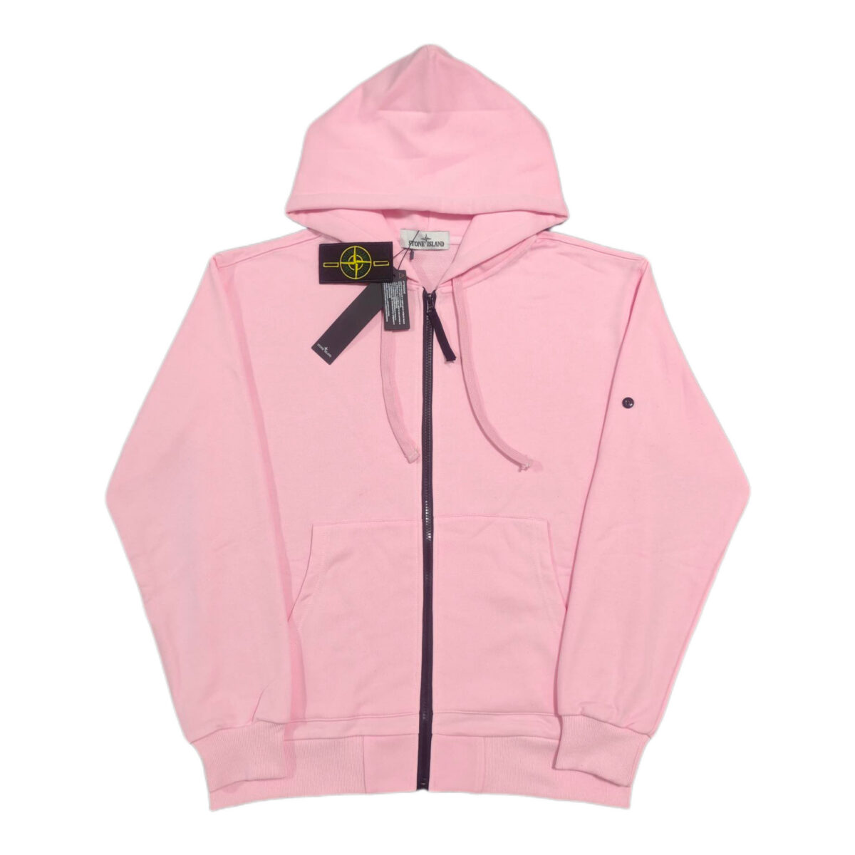 Stone Island Hooded Cardigan Zipper Hoodie Pink OG0828481