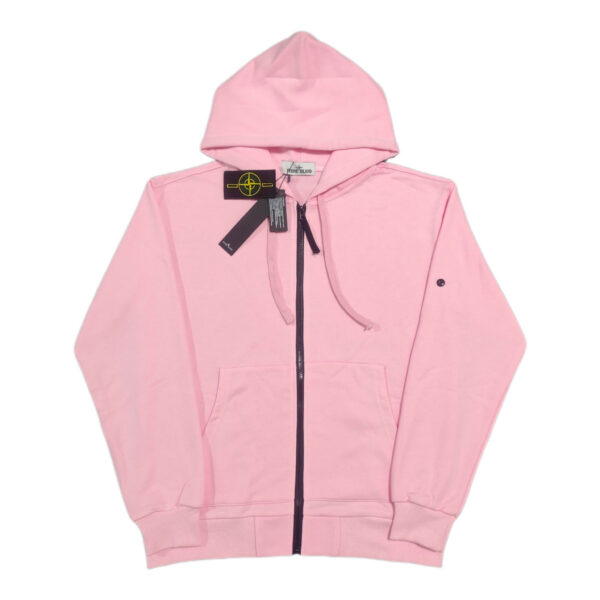 Stone Island Hooded Cardigan Zipper Hoodie Pink OG0828481