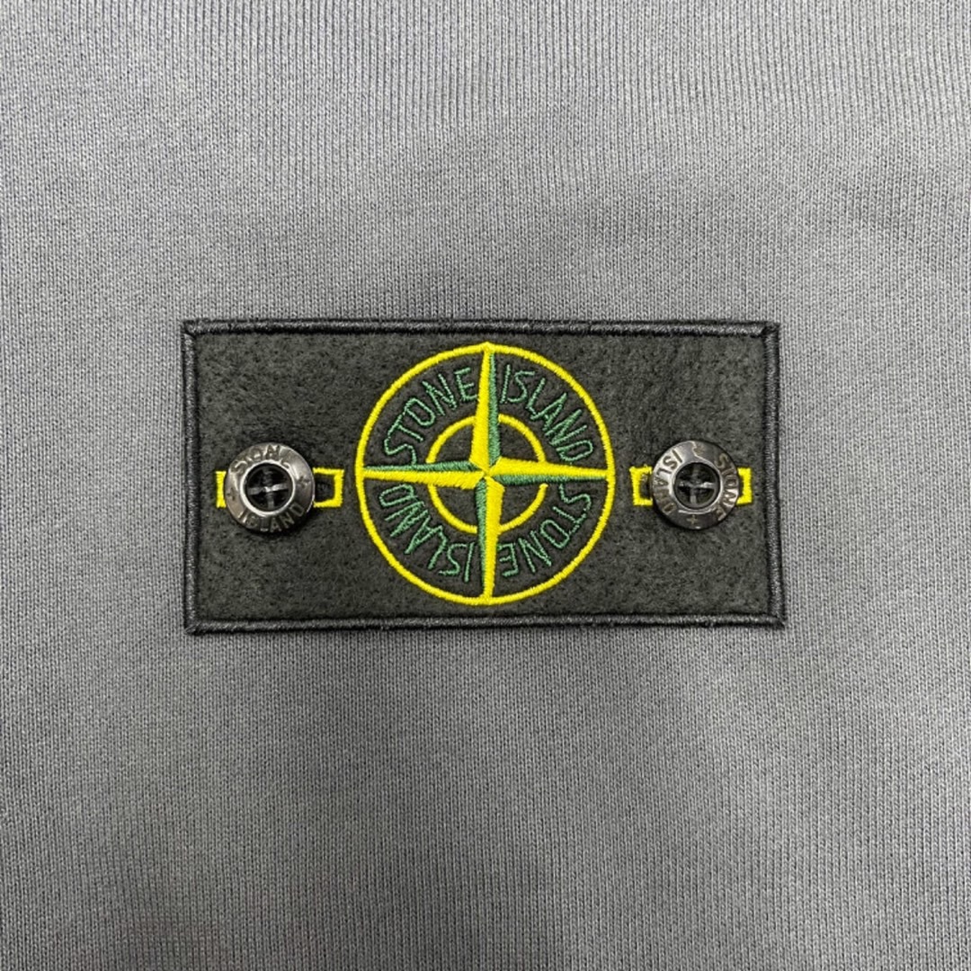 Stone Island Classic Logo Sleeve Patch Zipper Hoodie Deep gray OG0828483