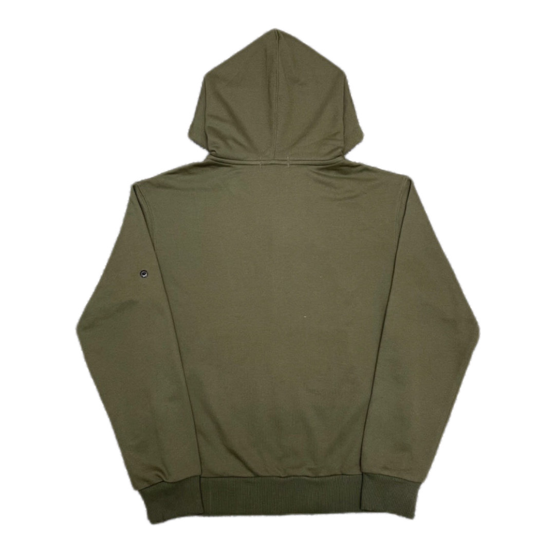 Stone Island Classic Logo Sleeve Patch Zipper Hoodie Army Green OG0828485
