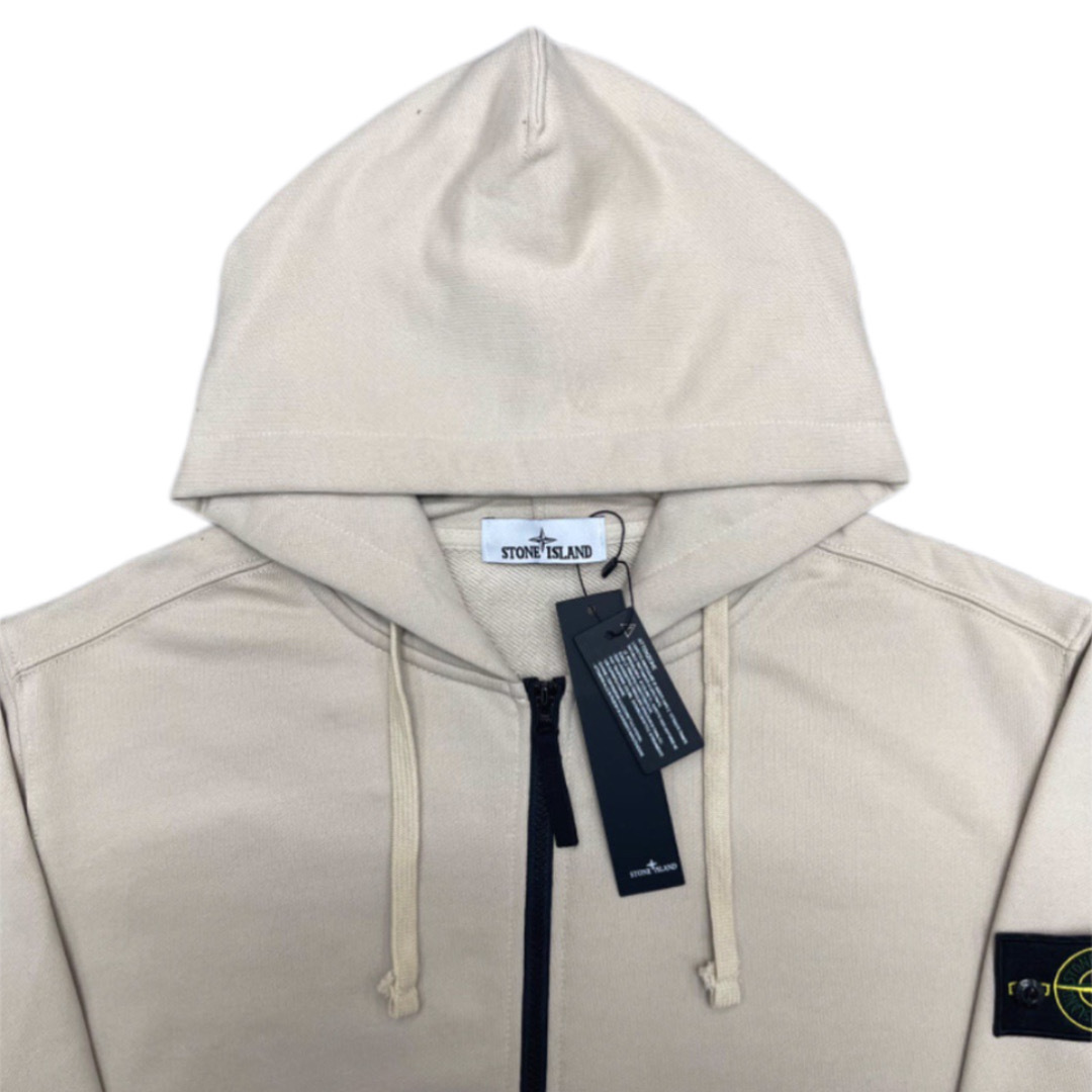 Stone Island Classic Logo Sleeve Patch Zipper Hoodie apricot OG0828486