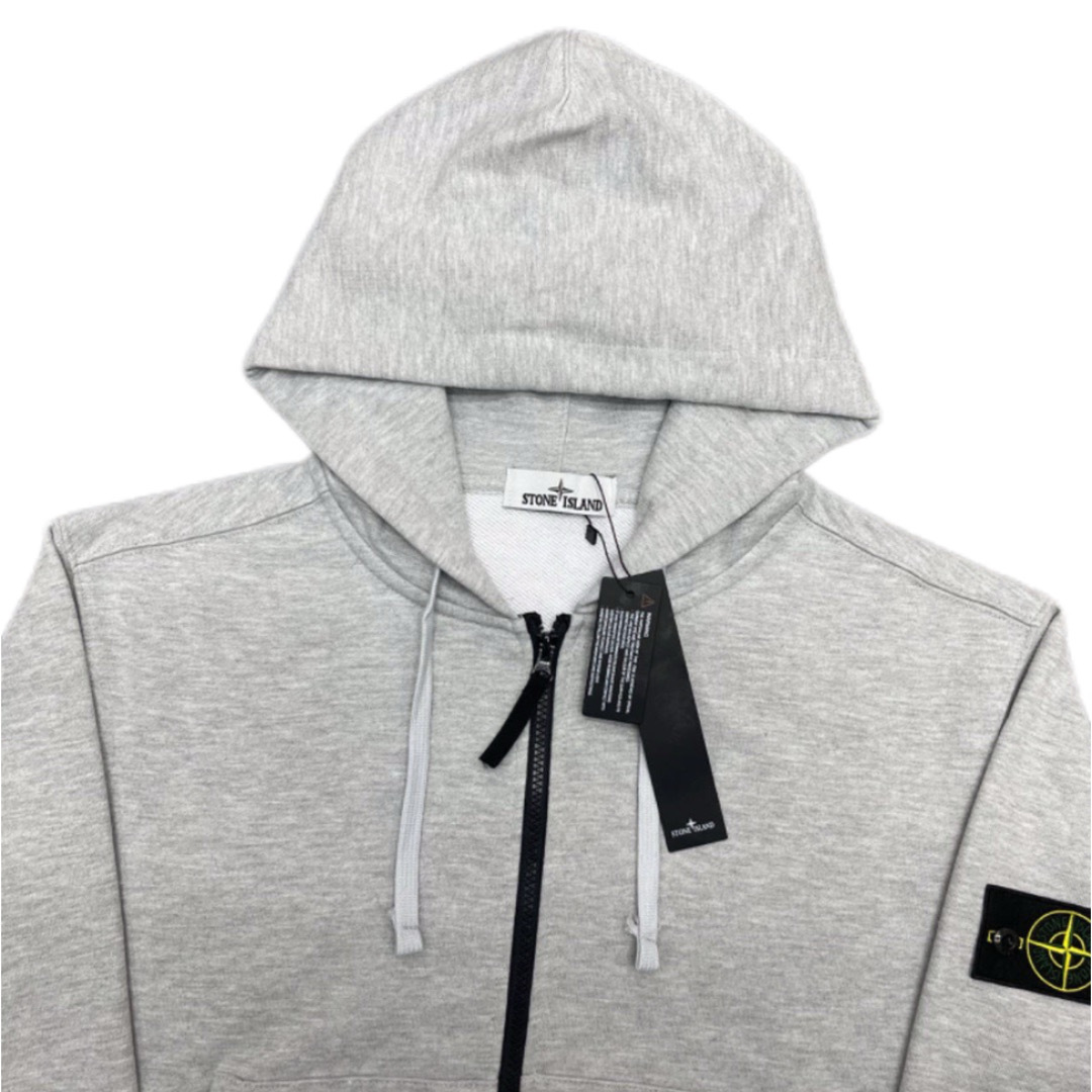 Stone Island Classic Logo Sleeve Patch Zipper Hoodie Ash gray OG0828487