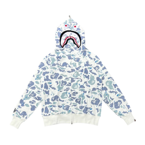 Bape Flame Camouflage Hoodie Starry Sky White OG0829490