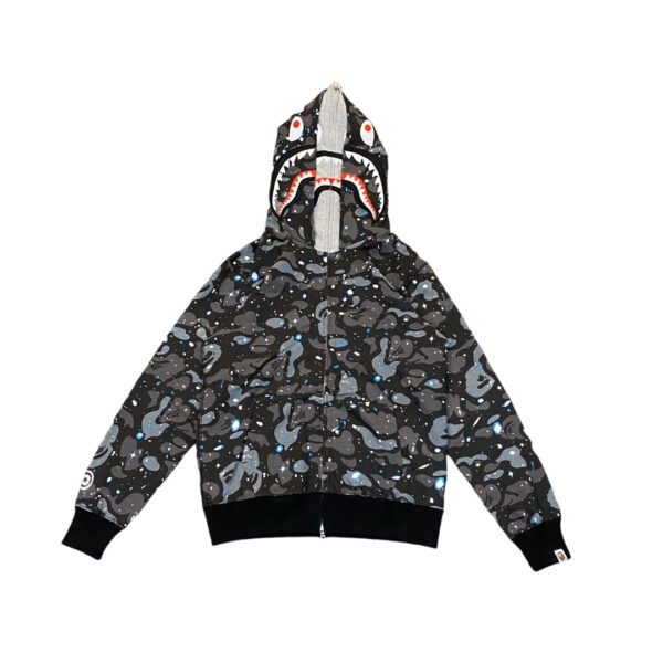 Bape Camouflage Double Shark Full Zipper Hoodie Black OG0829495