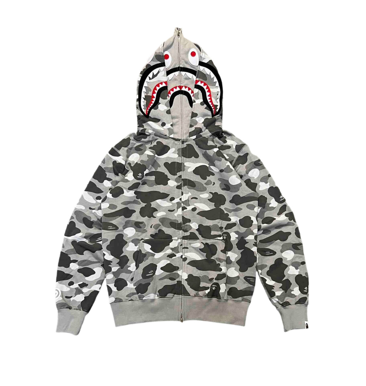 Bape Camouflage Double Shark Full Zipper Hoodie camouflage gray OG0829498
