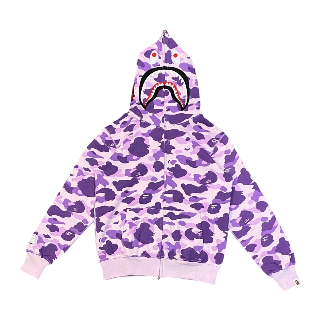 Bape Flame Camouflage Hoodie Taro Purple OG0829504