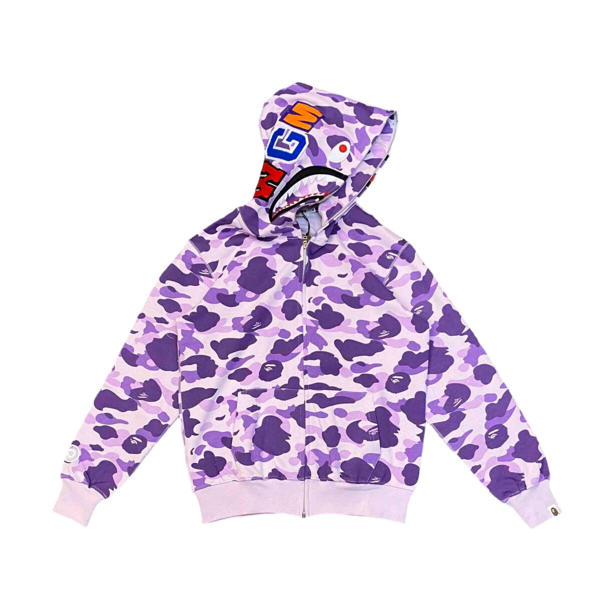 Bape Flame Camouflage Hoodie Taro Purple OG0829504