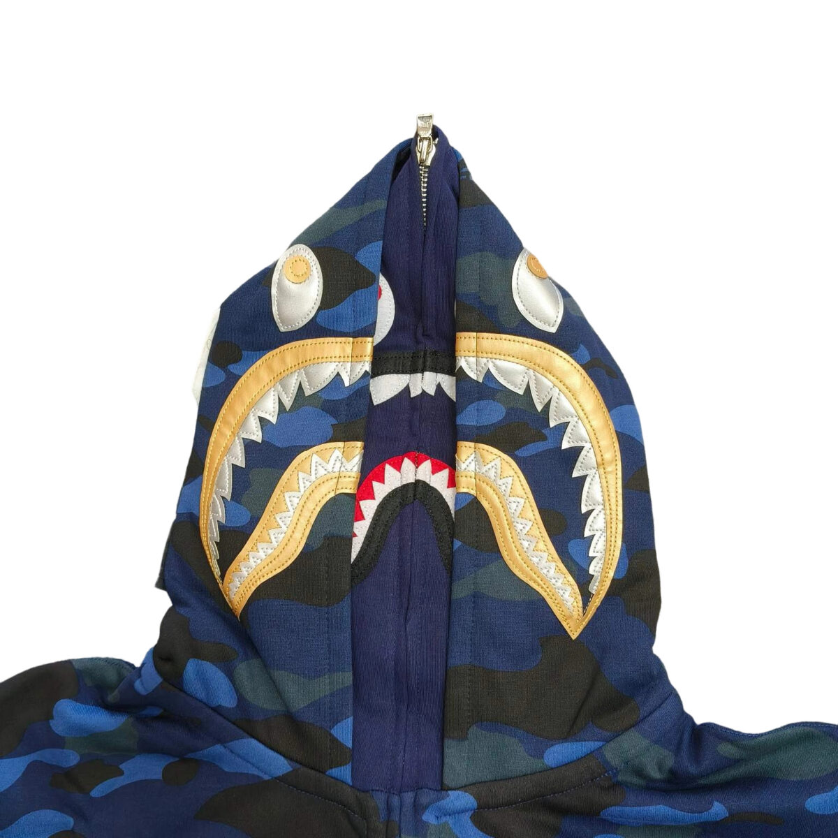 Bape Double Hat Full Zip Hoodie Blue OG0829509