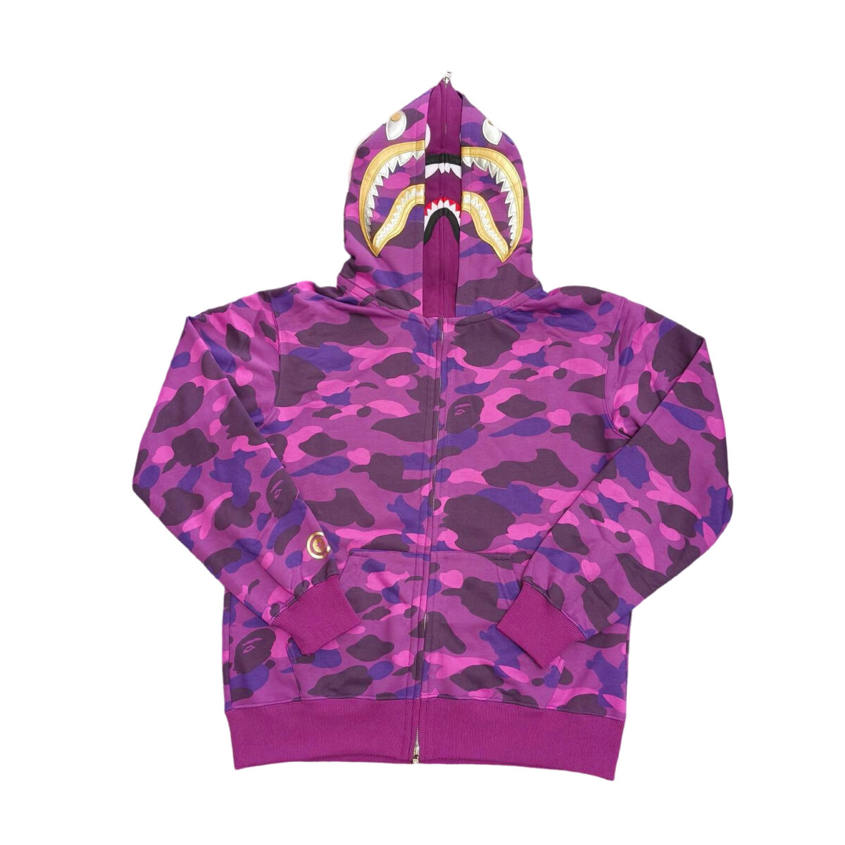 Bape Double Hat Full Zip Hoodie Purple OG0829510