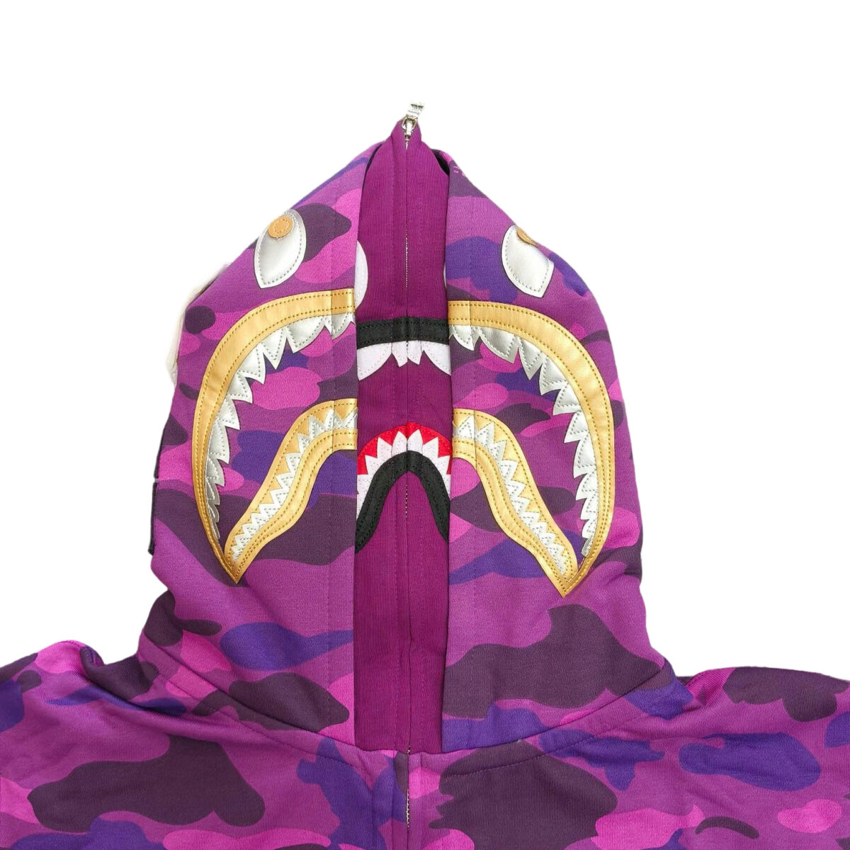 Bape Double Hat Full Zip Hoodie Purple OG0829510