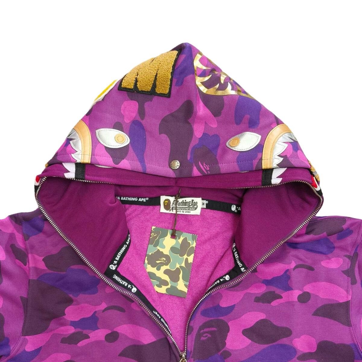 Bape Double Hat Full Zip Hoodie Purple OG0829510