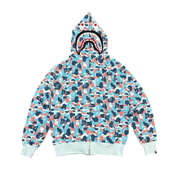 Bape Flame Camouflage Hoodie Camouflage Light Blue OG0829512