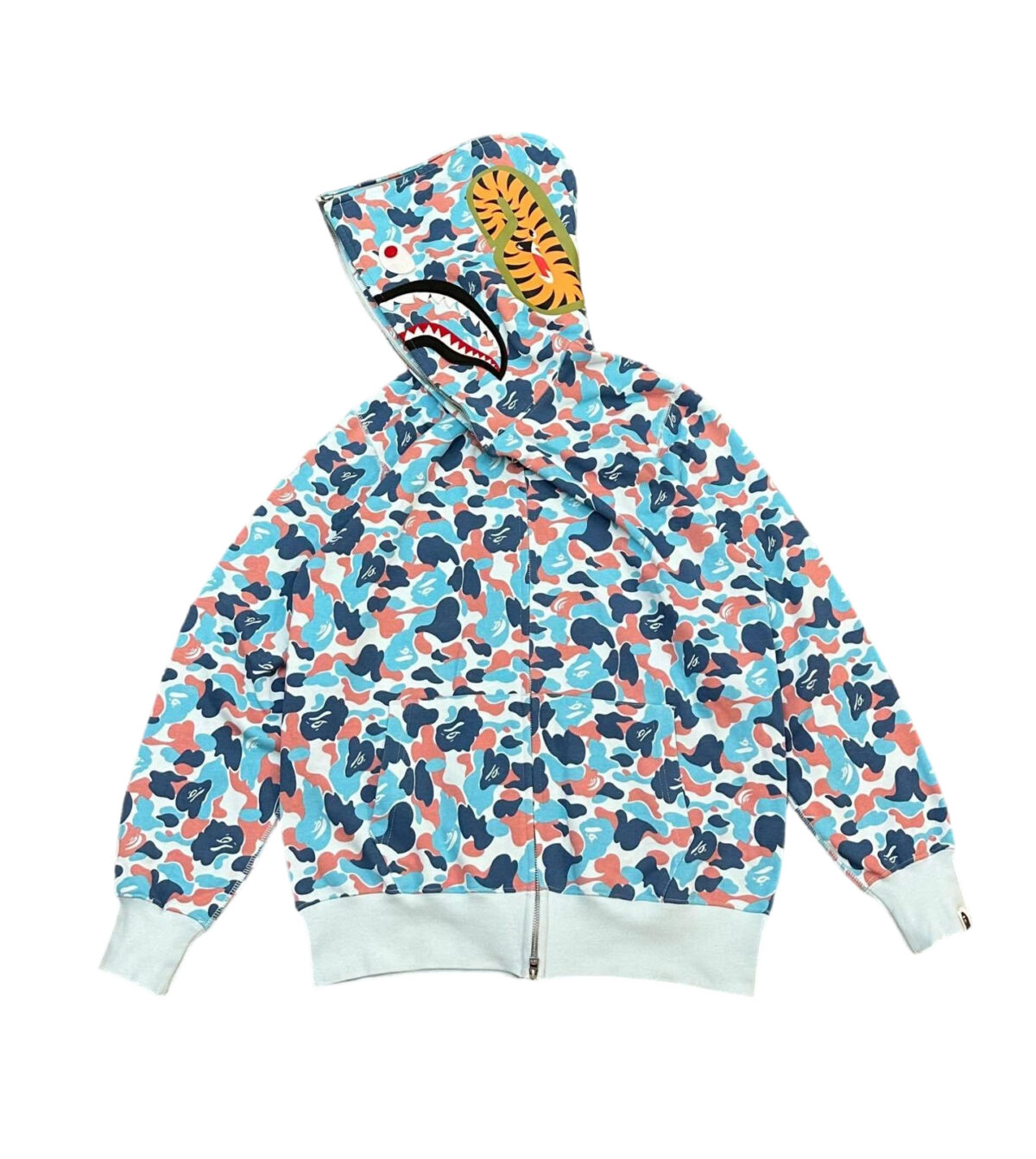 Bape Flame Camouflage Hoodie Camouflage Light Blue OG0829512